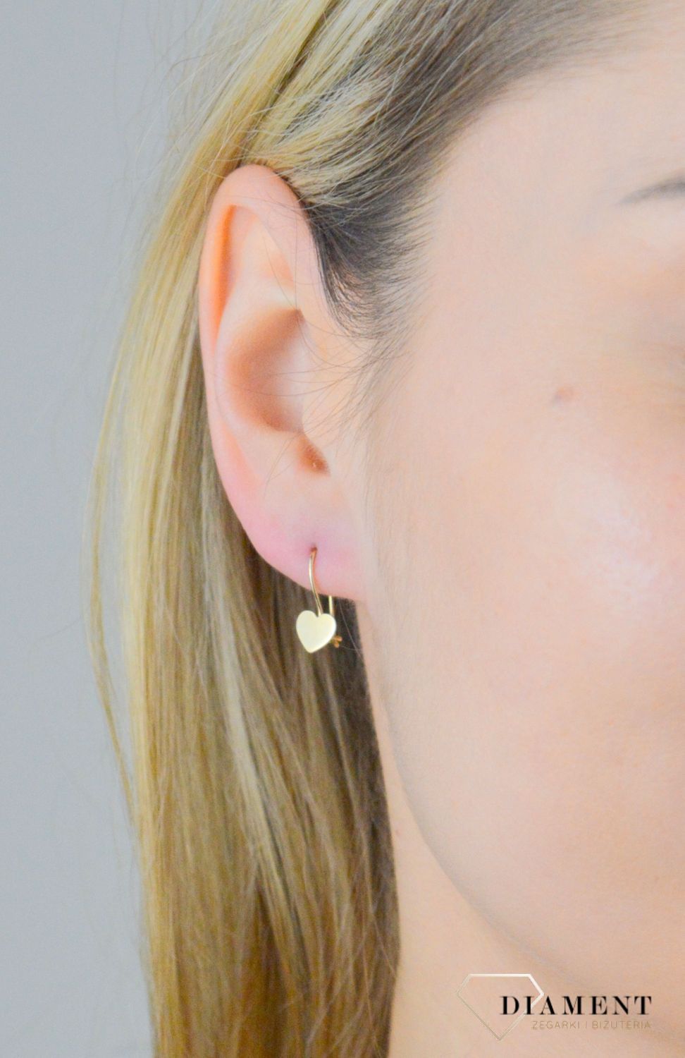 Kolczyki dziecięce serca złote próba 375, KL 7291A 375 (2).jpg